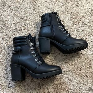 Black lace up boots